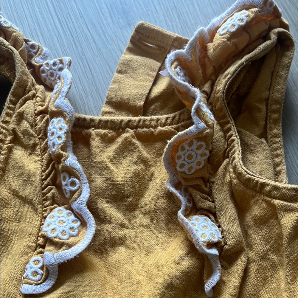 Carter's mustard Ruched Ruffled Sundress size 4 - Picture 4 of 4